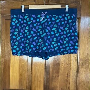 Life is Good Darkest Blue Sea Shell Sleep Shorts Size XXL